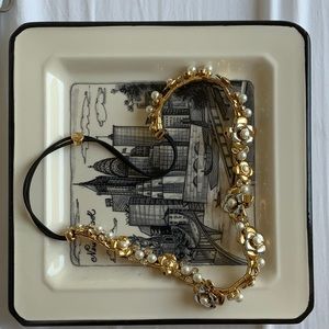 Henri Bendel Fashion FauxPearl Headband w Crystals